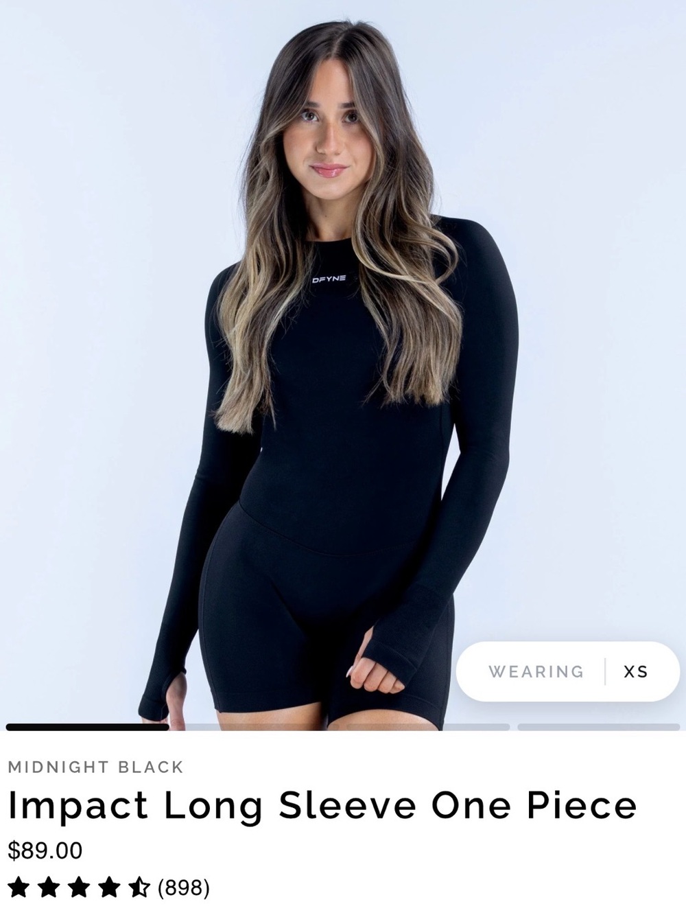 DFYNE Impact Long Sleeve One Piece - Midnight Black